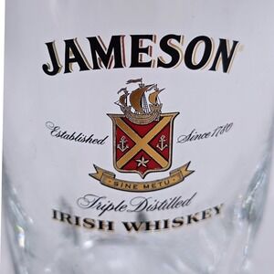 Jameson Irish Whiskey Longdrink Tumbler Glass Clear Dimpled Base Barware